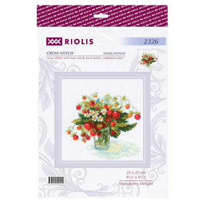 Kit de Punto de Cruz Riolis "Fresas" - 2326