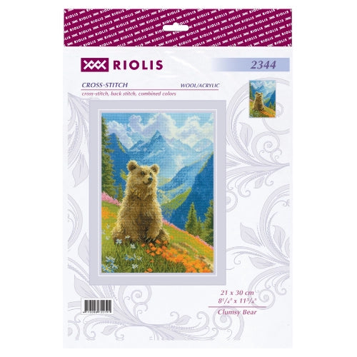 Kit de Punto de Cruz Riolis "Oso torpe" - 2344
