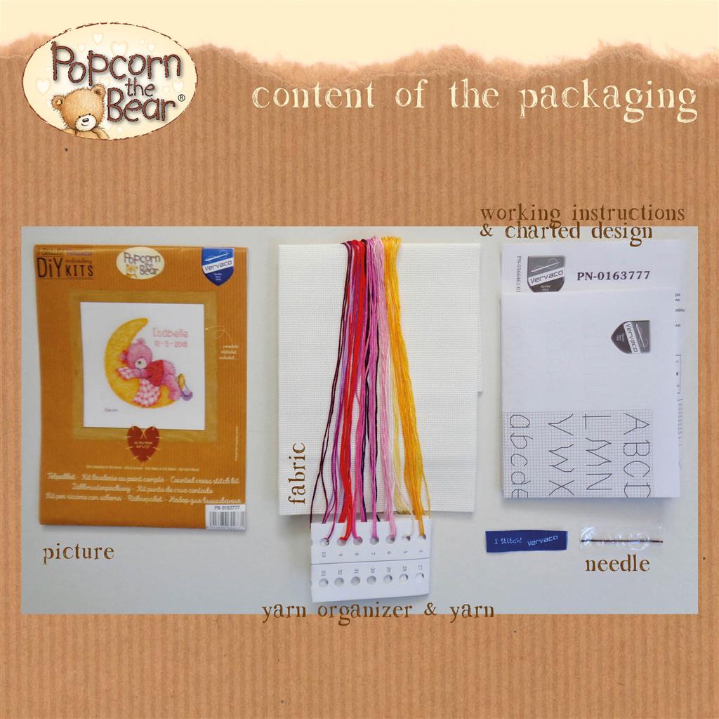 Kit de Punto de Cruz "Sampler de Nacimiento - Brie on the Moon" - Vervaco
