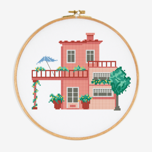 Patrón Gratis de Punto de Cruz "La Villa" - DMC