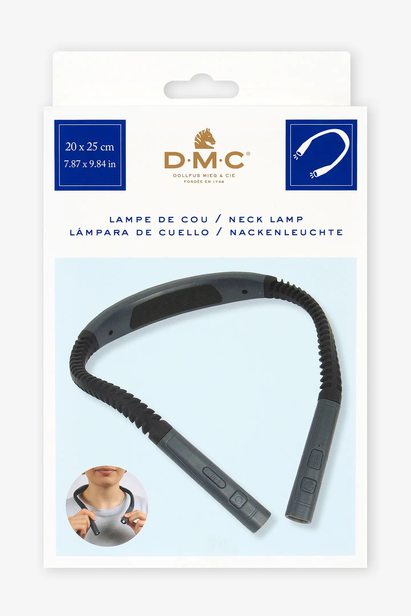 Lámpara de cuello LED DMC ajustable para bordado y punto de cruz con luz recargable USB