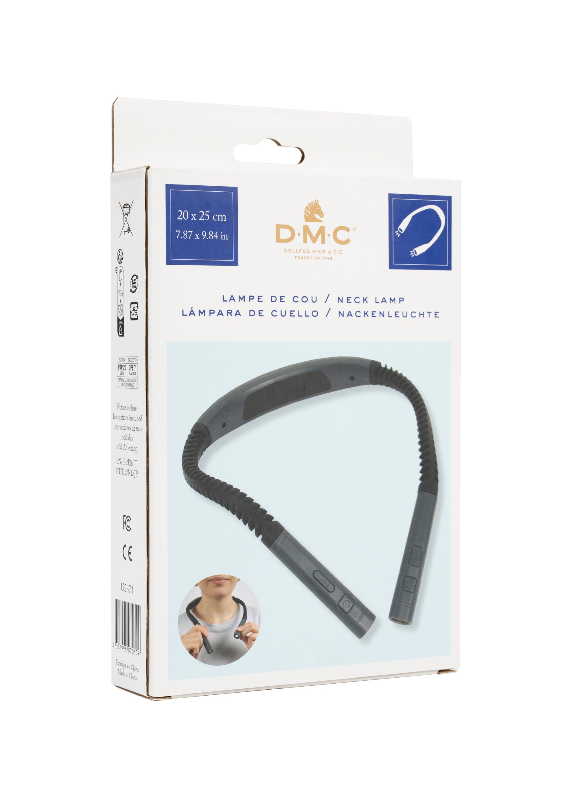 Lámpara de cuello LED DMC ajustable para bordado y punto de cruz con luz recargable USB