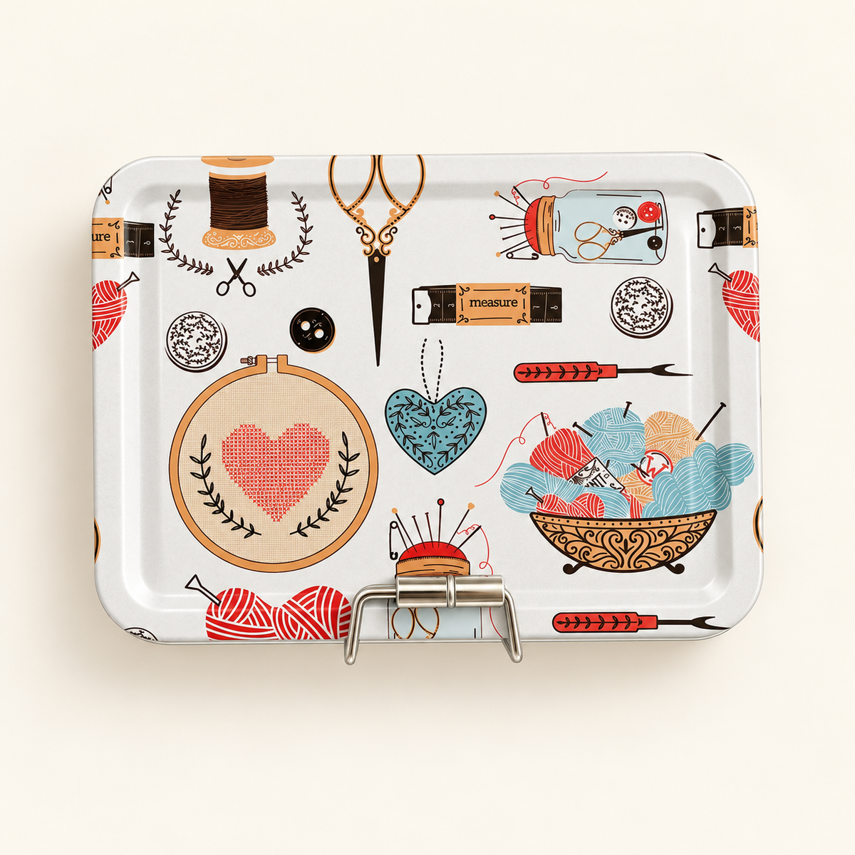 Lata Organizadora de Costura Doble Fondo 12 x 9 cm - 5 Diseños