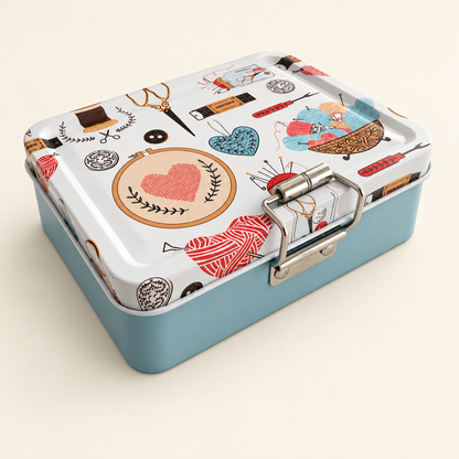Lata Organizadora de Costura Doble Fondo 12 x 9 cm - 5 Diseños