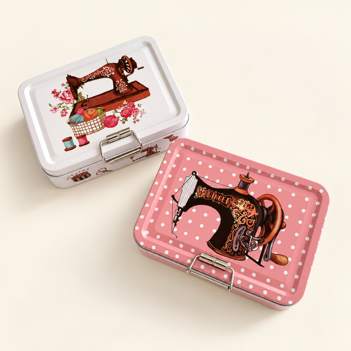 Lata Organizadora de Costura Doble Fondo 12 x 9 cm - 5 Diseños