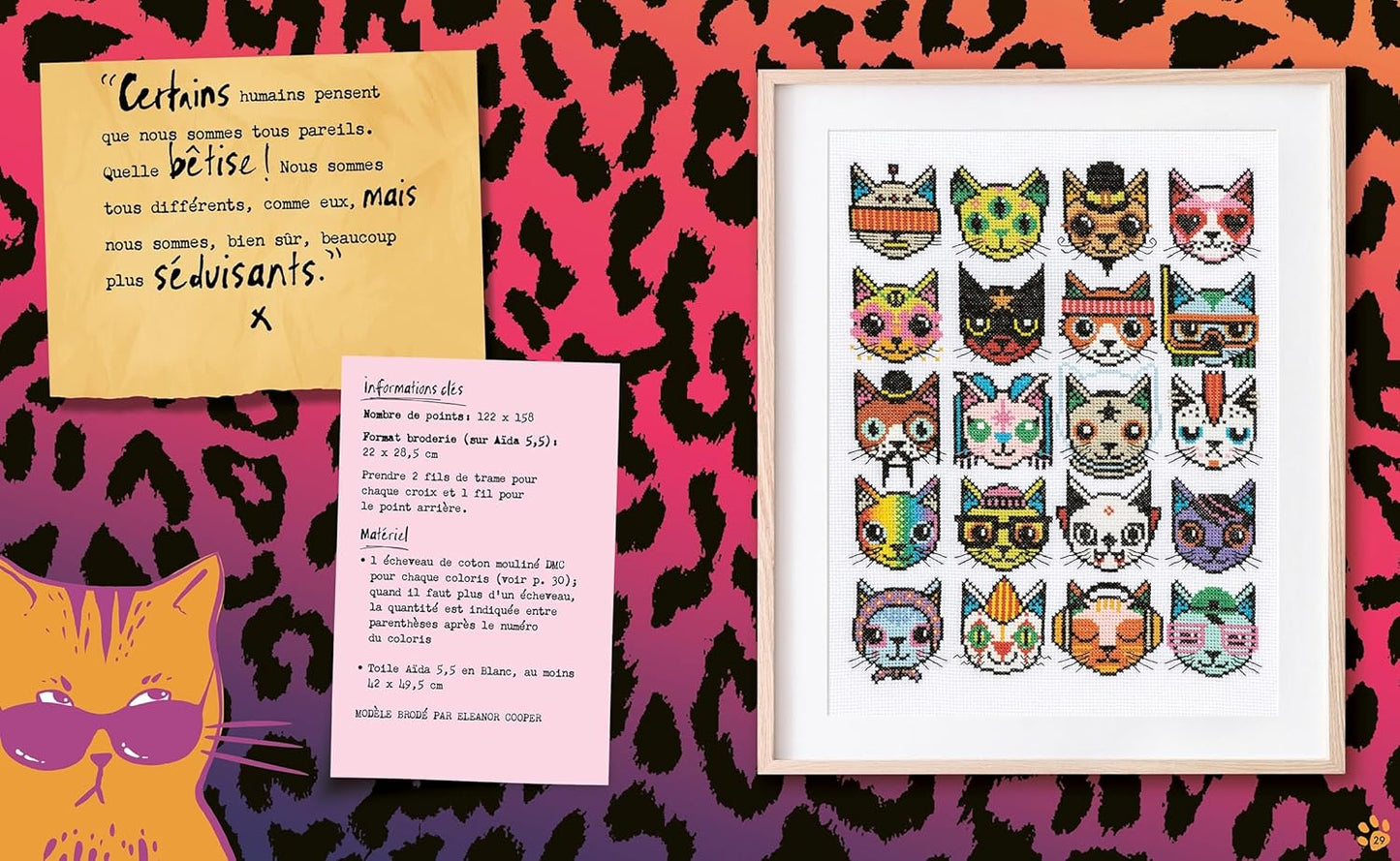Libro Patrones de Punto de Cruz Chattitude: 20 Diseños Gatunos