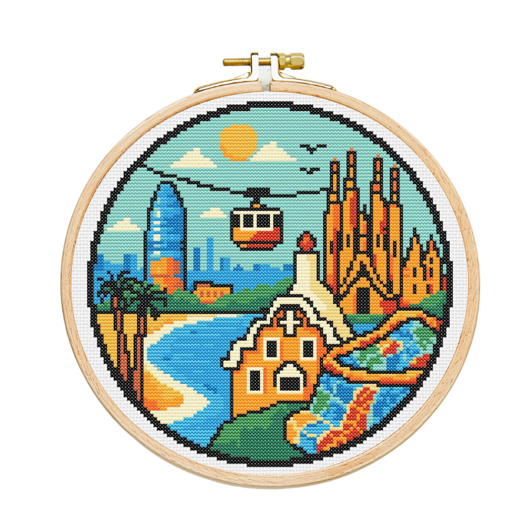 Patrón de Punto de Cruz "Little Barcelona" - CrossGuidetPatterns