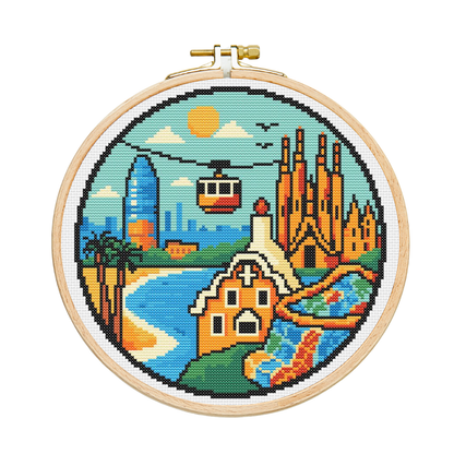 Patrón de Punto de Cruz "Little Barcelona" - CrossGuidetPatterns