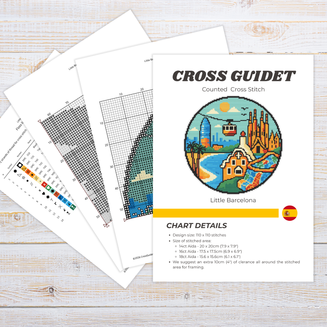 Patrón de Punto de Cruz "Little Barcelona" - CrossGuidetPatterns