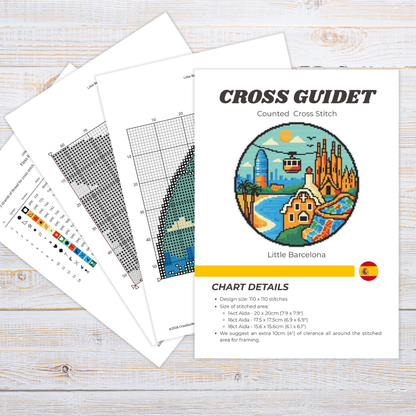 Patrón de Punto de Cruz "Little Barcelona" - CrossGuidetPatterns