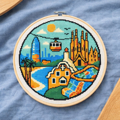 Patrón de Punto de Cruz "Little Barcelona" - CrossGuidetPatterns