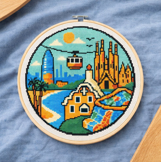 Patrón de Punto de Cruz "Little Barcelona" - CrossGuidetPatterns