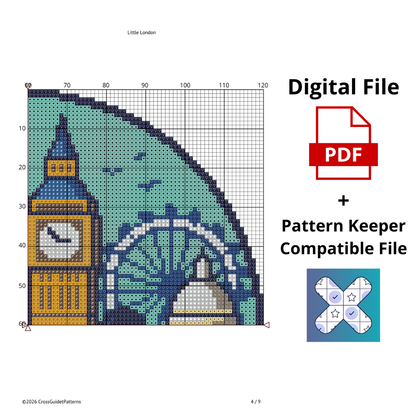 Patrón de Punto de Cruz "Little Londres" - CrossGuidetPatterns