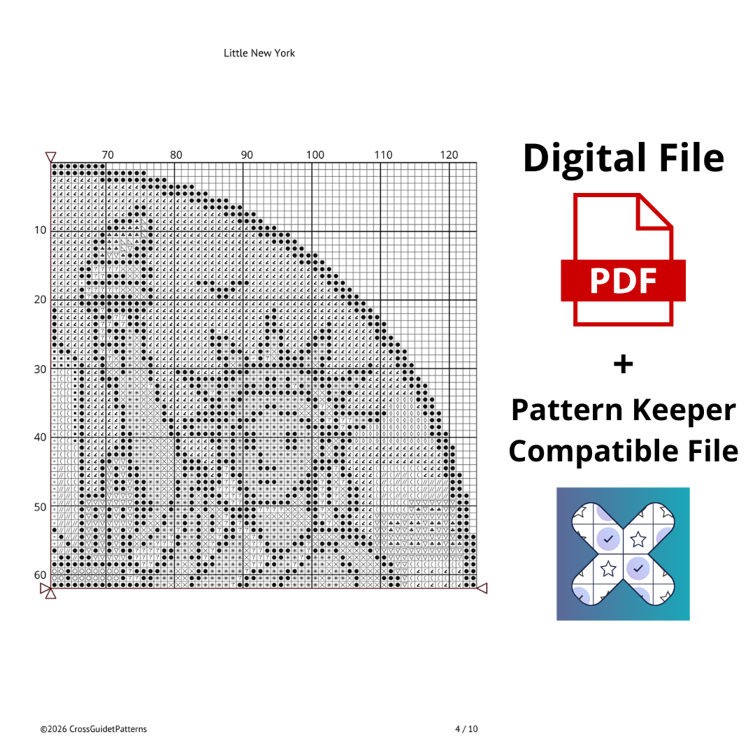 Patrón de Punto de Cruz "Little Nueva York" - CrossGuidetPatterns
