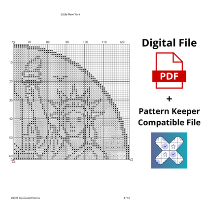 Patrón de Punto de Cruz "Little Nueva York" - CrossGuidetPatterns
