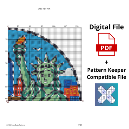 Patrón de Punto de Cruz "Little Nueva York" - CrossGuidetPatterns