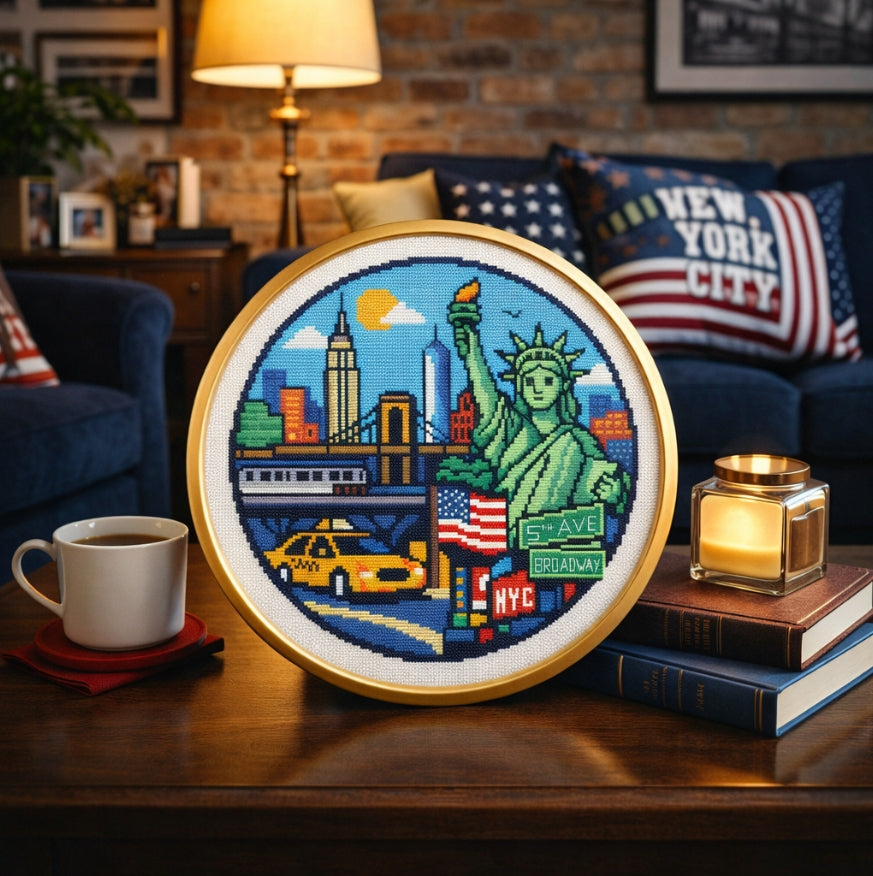 Patrón de Punto de Cruz "Little Nueva York" - CrossGuidetPatterns
