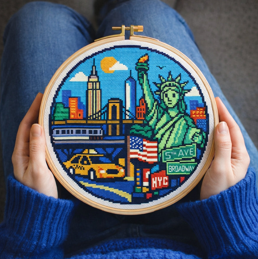 Patrón de Punto de Cruz "Little Nueva York" - CrossGuidetPatterns