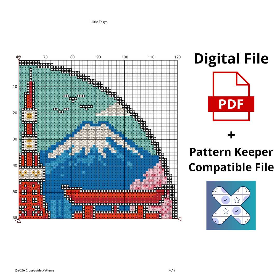Patrón de Punto de Cruz "Little Tokyo" - CrossGuidetPatterns