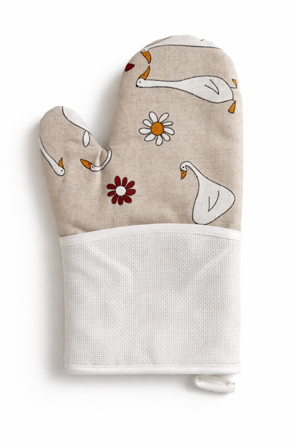 Set Manopla + Agarraderos de Cocina para Bordar "Pato" - BM Ricami
