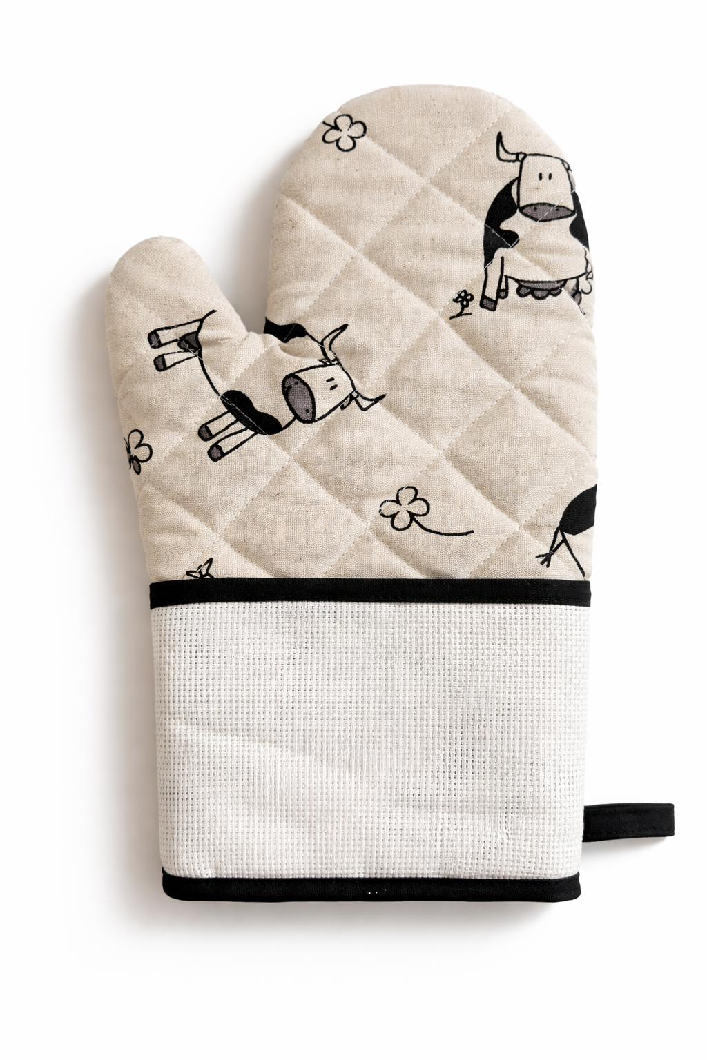 Set Manopla + Agarraderos de Cocina para Bordar "Vacas" - BM Ricami