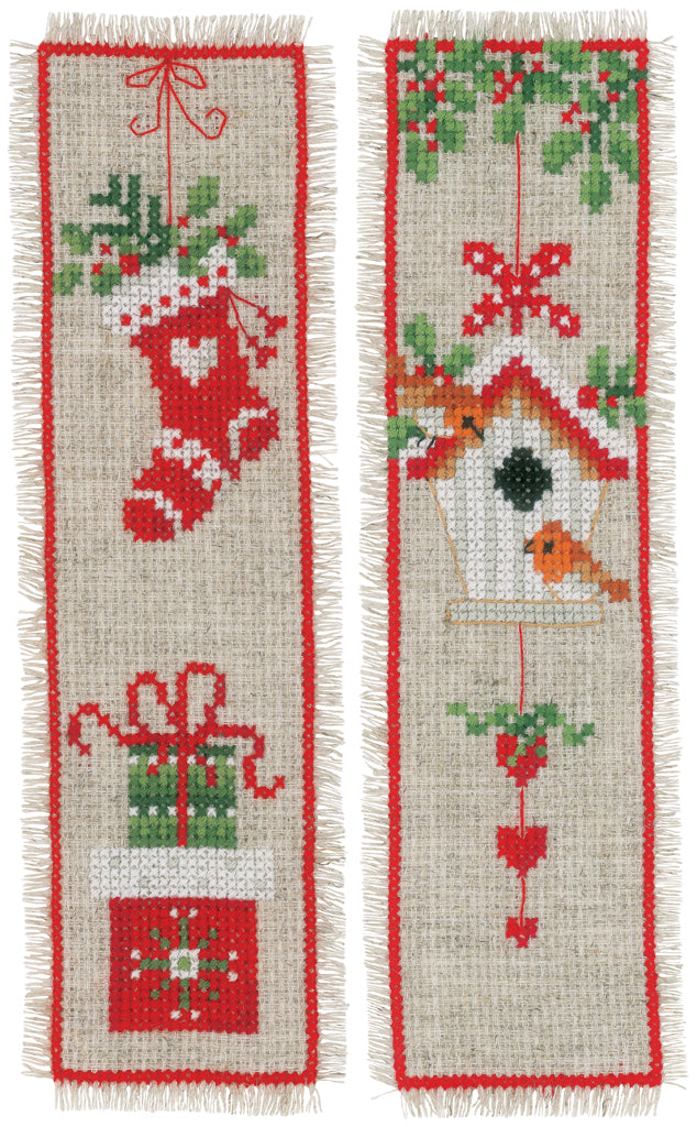 Set de 2 Marcapáginas en Punto de Cruz "Navidad" - Vervaco