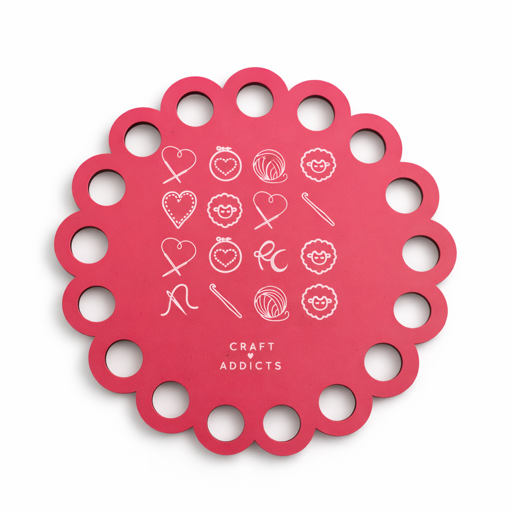 Organizador de Hilos Circular de Madera para Proyectos de Bordado - Rosas Crafts