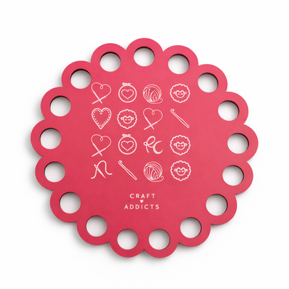 Organizador de Hilos Circular de Madera para Proyectos de Bordado - Rosas Crafts