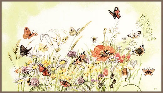 Kit punto de cruz "Flowers / Butterfly" - PN0007967