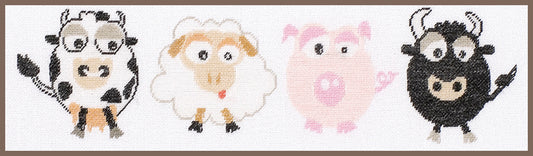 Kit punto de cruz "Cow/Sheep/Pig/Bull" - PN0008128