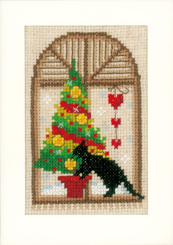 Kreuzstichset „3 Weihnachtskatzen-Postkarten“ – PN0150427