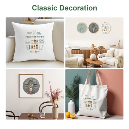 Kit de Bordado para Principiantes Completo - Pack con 3 Diseños de Motivos Florales