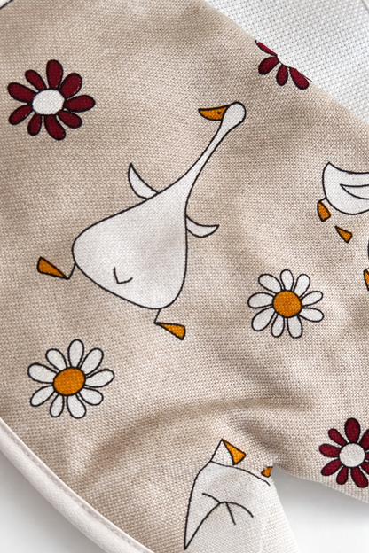 Set Manopla + Agarraderos de Cocina para Bordar "Pato" - BM Ricami