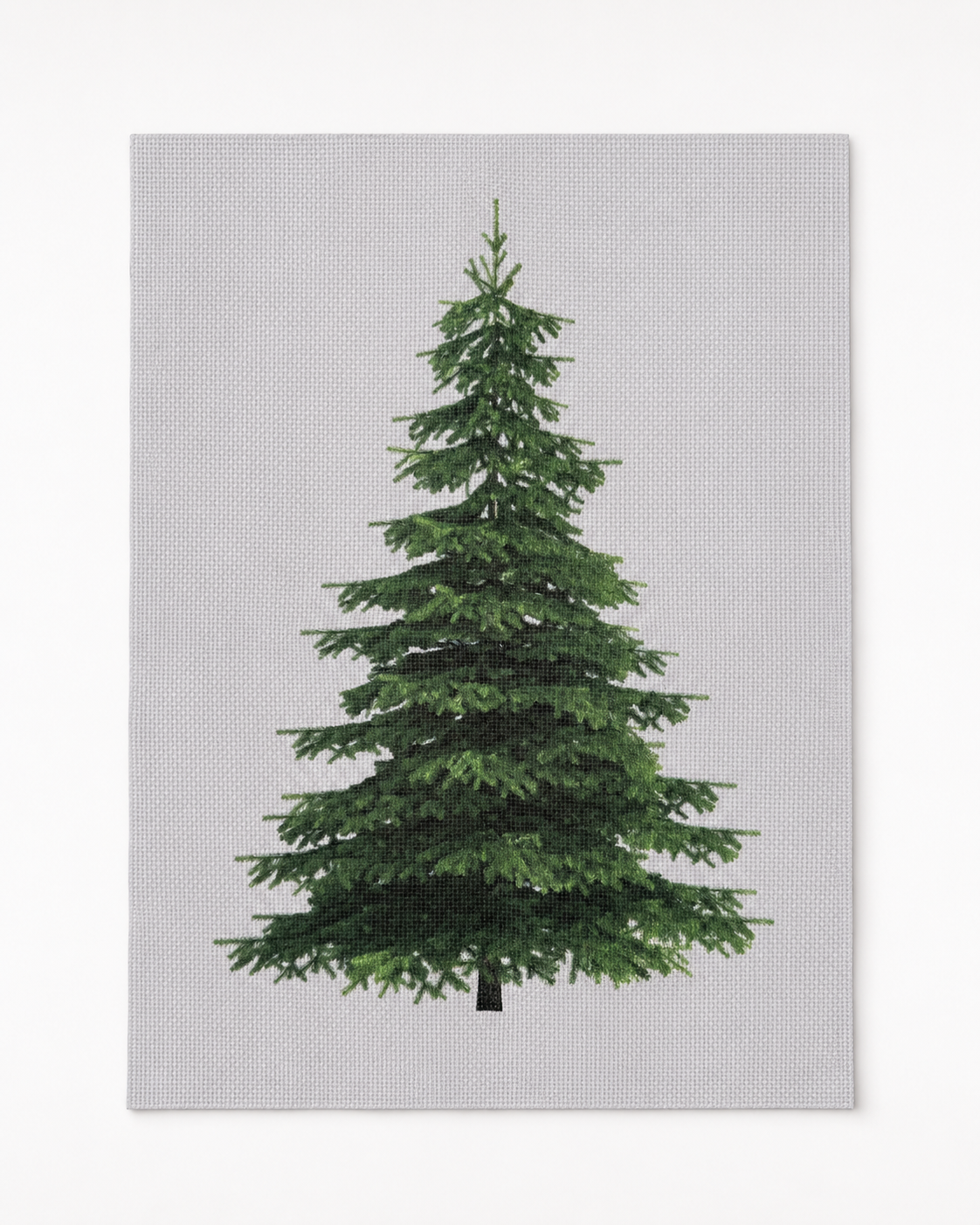 Tela Aida impresa precortada Abeto de Loisirs Créatifs en formato 30x40 cm con estampado de un árbol sobre fondo claro.