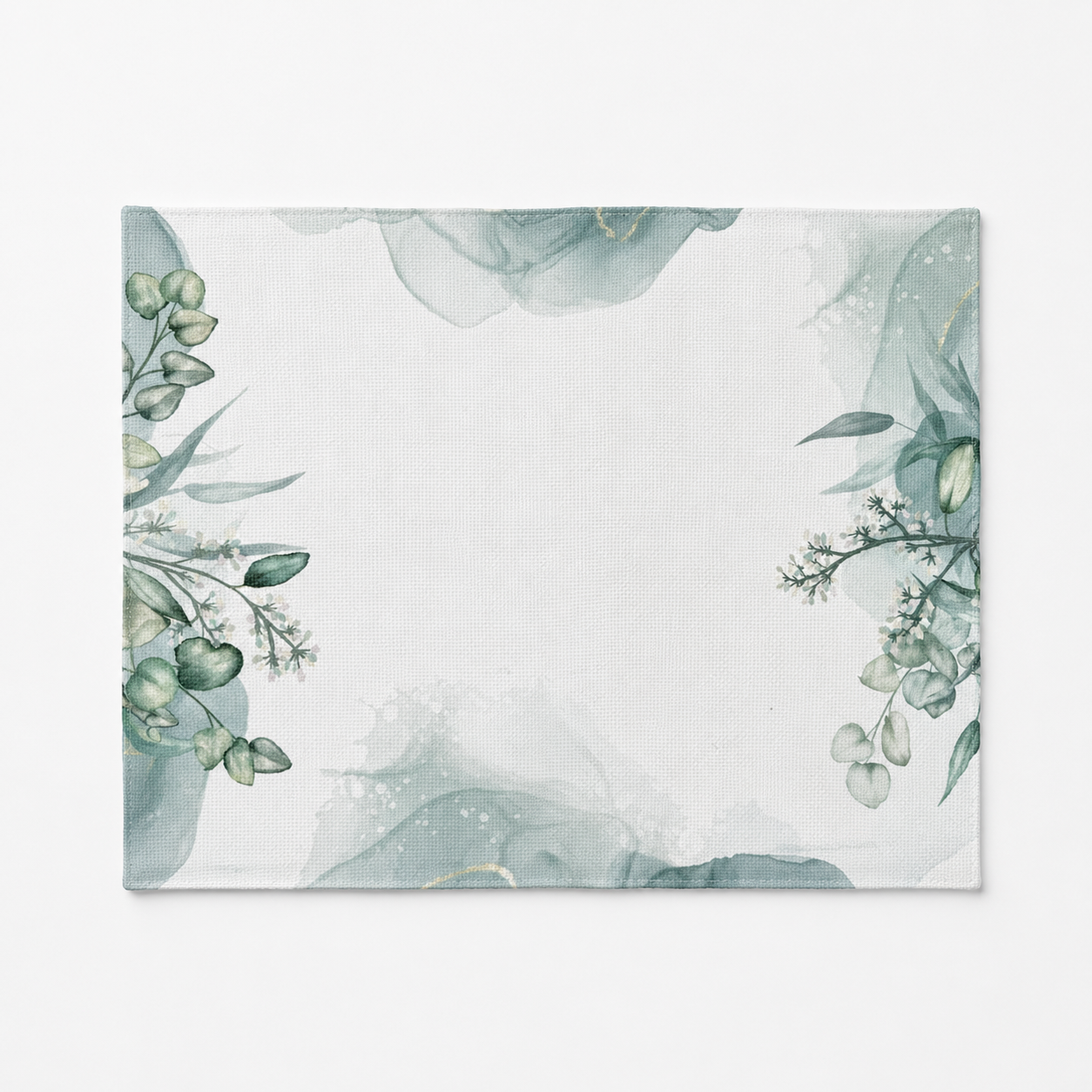 Tela Aida impresa precortada Plantas Verdes de Loisirs Créatifs en formato 30x40 cm con estampado botánico en tonos verdes sobre fondo claro.