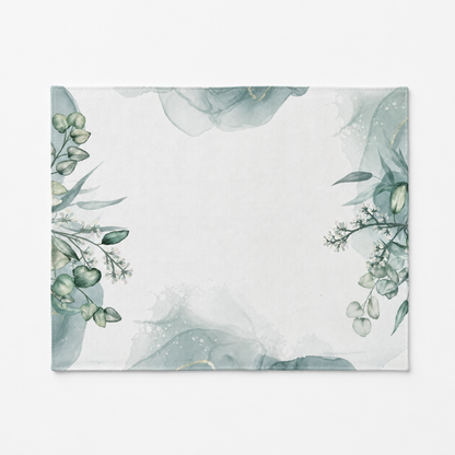 Tela Aida impresa precortada Plantas Verdes de Loisirs Créatifs en formato 30x40 cm con estampado botánico en tonos verdes sobre fondo claro.