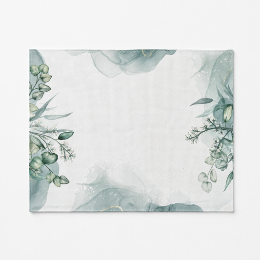 Tela Aida impresa precortada Plantas Verdes de Loisirs Créatifs en formato 30x40 cm con estampado botánico en tonos verdes sobre fondo claro.