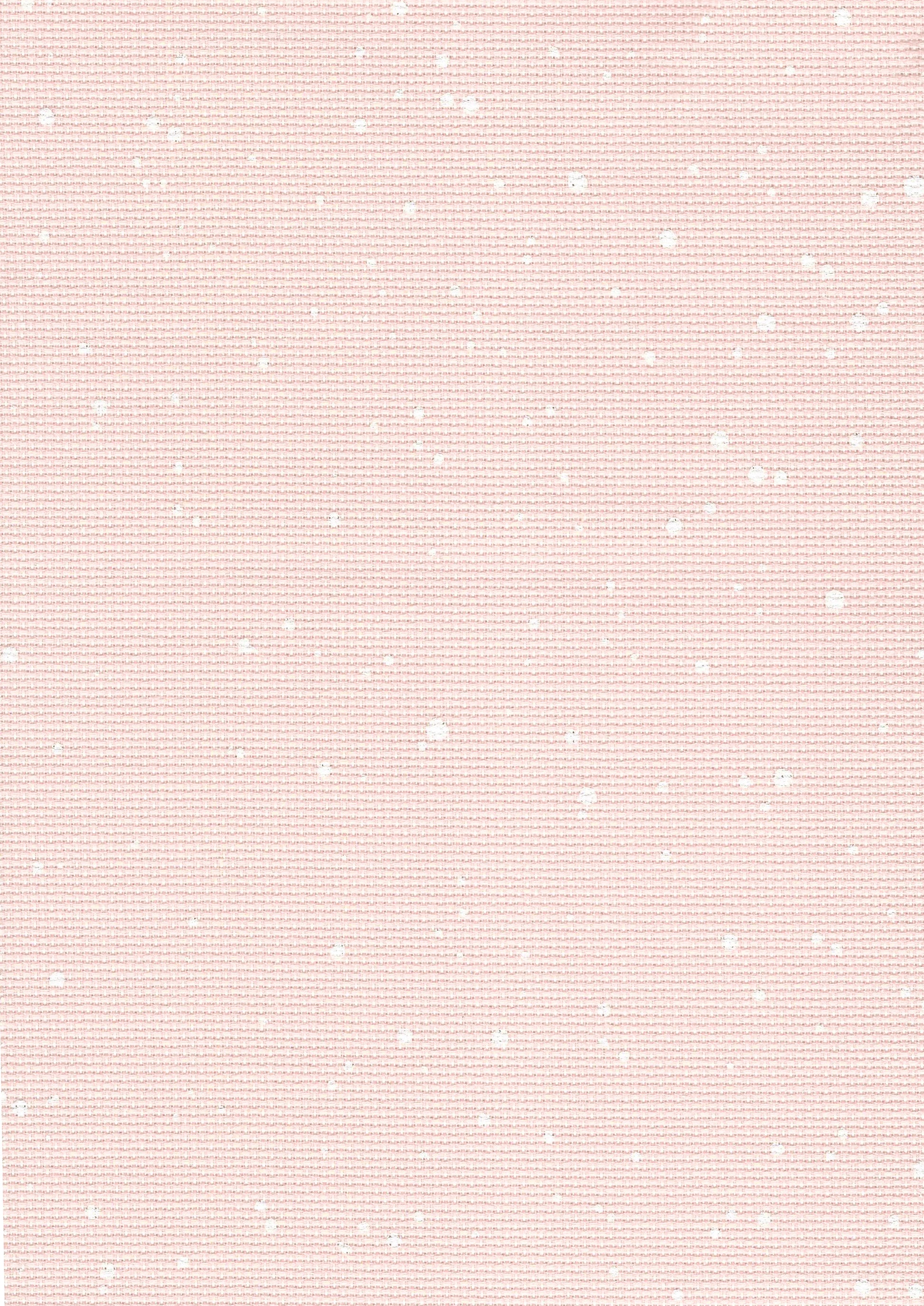 Tela Aida 14 ct Zweigart Splash Rosa con motas blancas, ideal para bordado y punto de cruz con temáticas románticas, infantiles o mágicas. 100% algodón.
