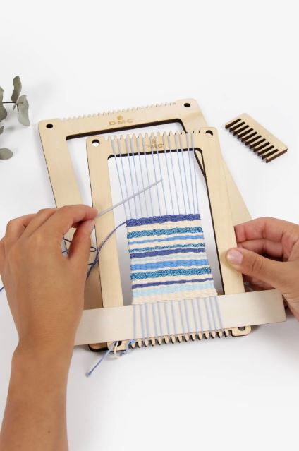 Juego de 2 telares de madera DMC con accesorios para tejer manualidades textiles