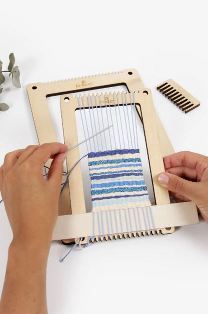 Juego de 2 telares de madera DMC con accesorios para tejer manualidades textiles