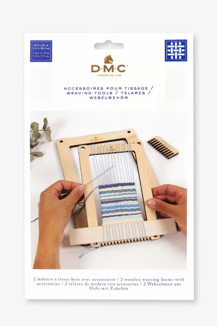 Juego de 2 telares de madera DMC con accesorios para tejer manualidades textiles