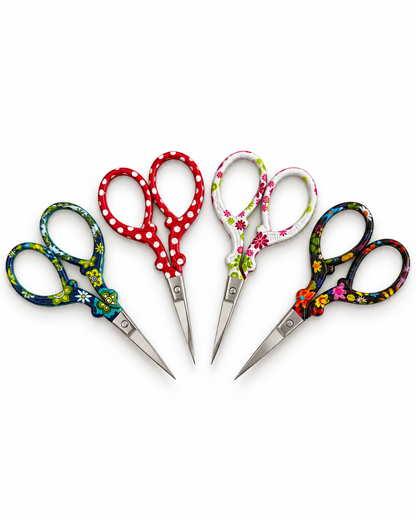 Tijeras de bordado de 9,3cm con estampados decorativos