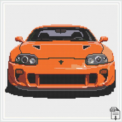 Patrón de Punto de Cruz "Toyota Supra MK4" - CrossGuidetPatterns