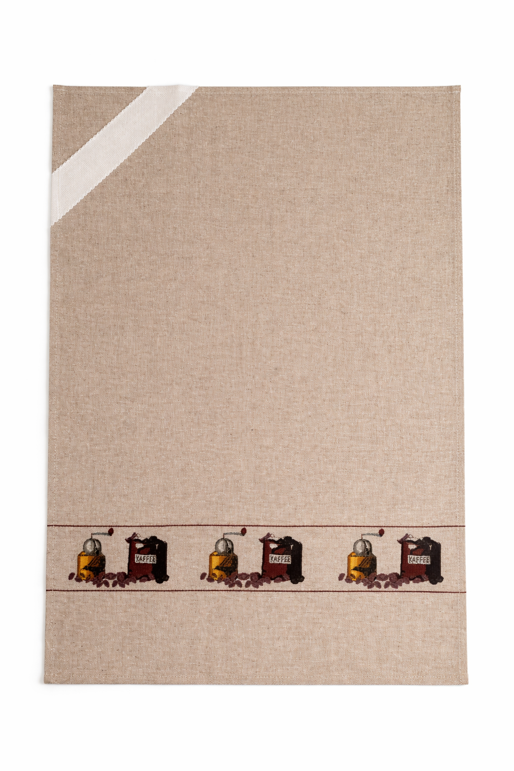 Paño de Cocina con Cinta para Bordar Diseño Café (70x50cm) - BM Ricami