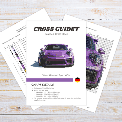 Patrón de Punto de Cruz "Porsche 911 GT3 RS" - CrossGuidetPatterns