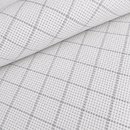 Tela Aida 16ct Zweigart Easy Count Grid blanca con cuadrícula gris cada 10 hilos para punto de cruz