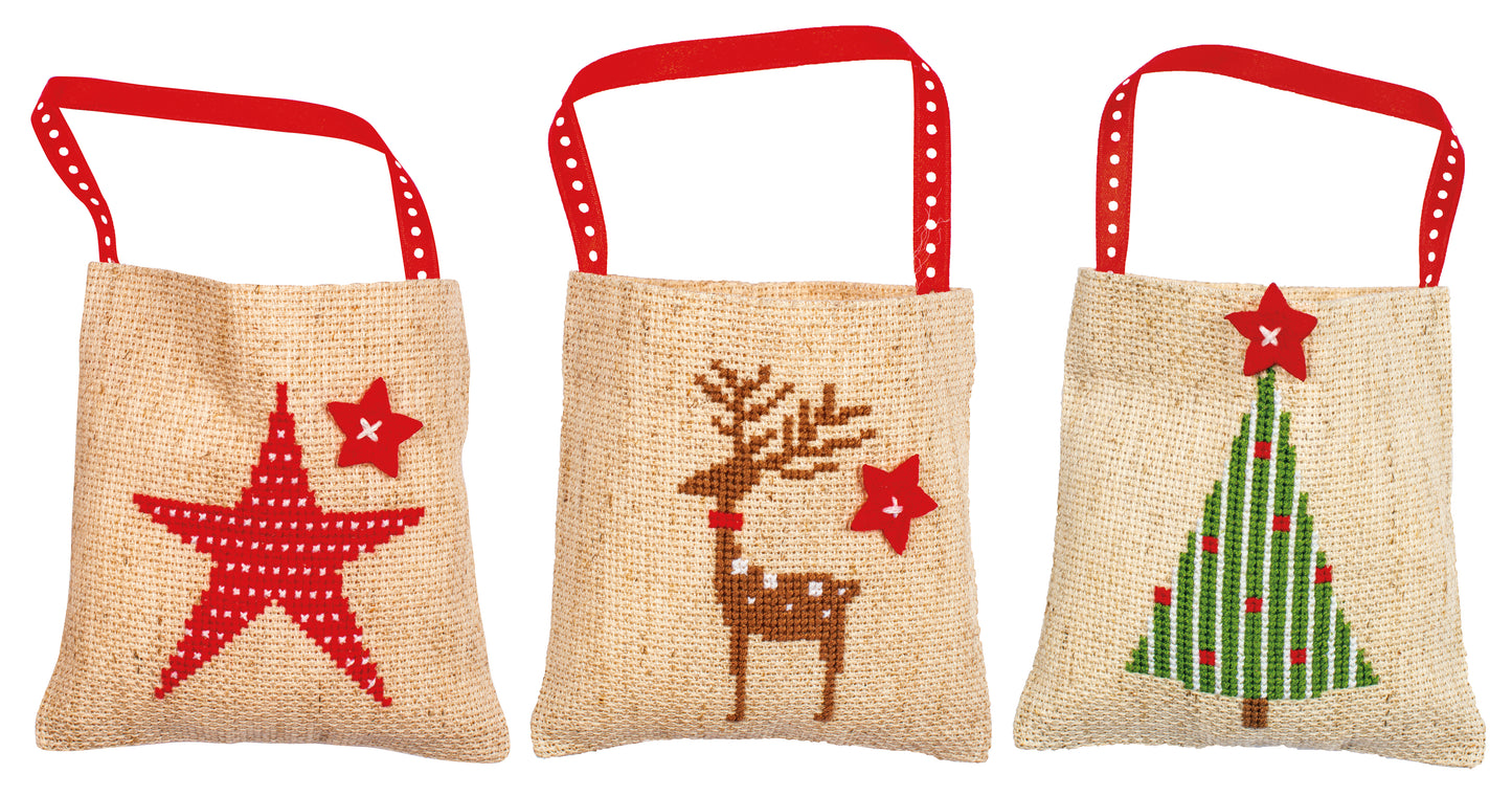 Kit punto de cruz "Christmas Bag Set of 3" - PN0198436