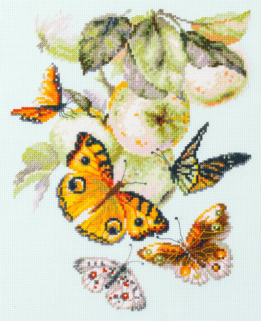 Kit punto de cruz "Butterflies and Apples" 130-052