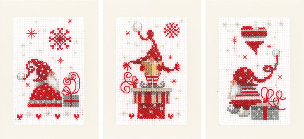 Kreuzstichset „3 Weihnachtswichtel-Postkarten“ – PN0165989