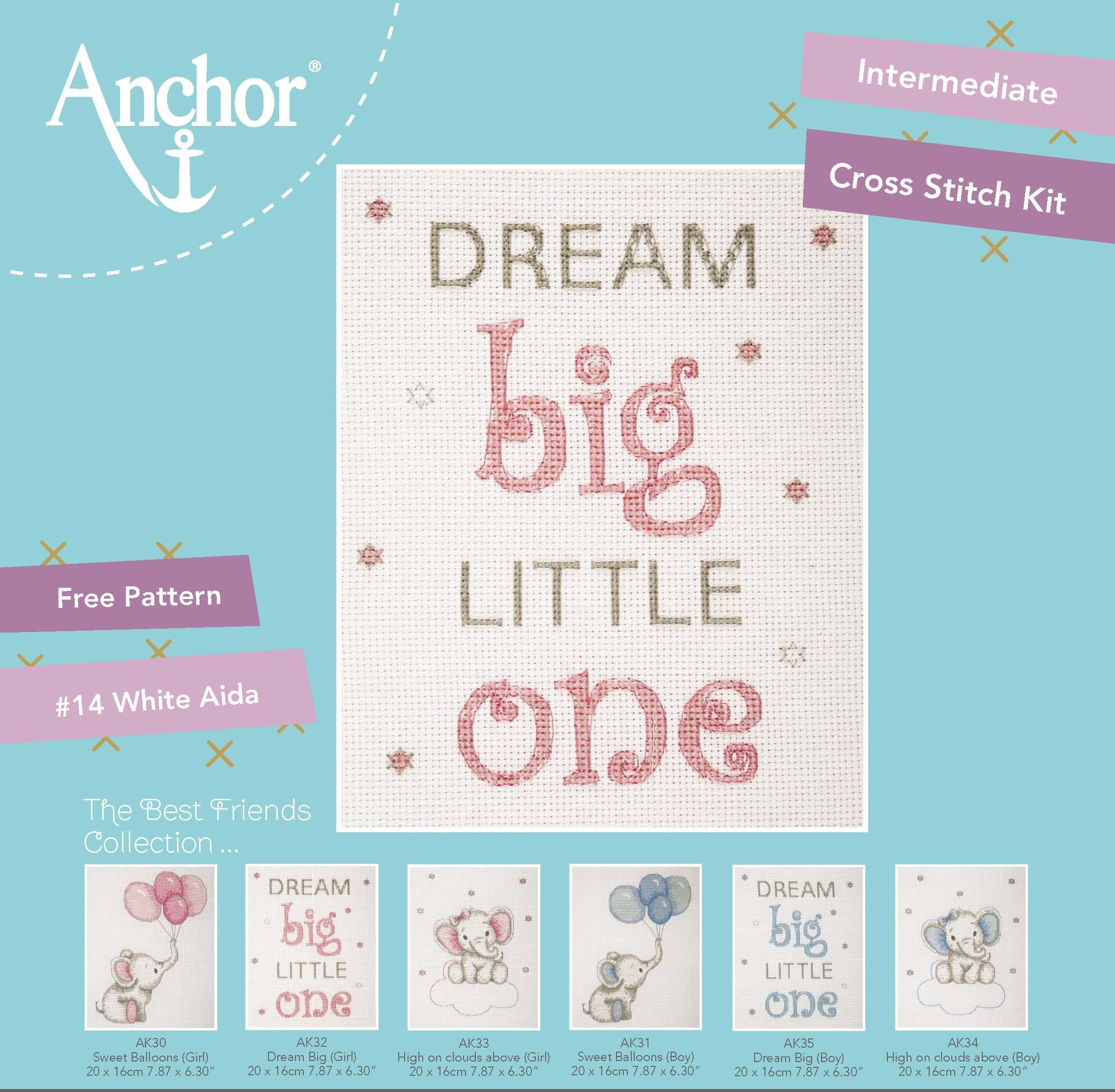 Información Kit de punto de cruz para decorar la habitación de niña pequeña o bebé de Anchor